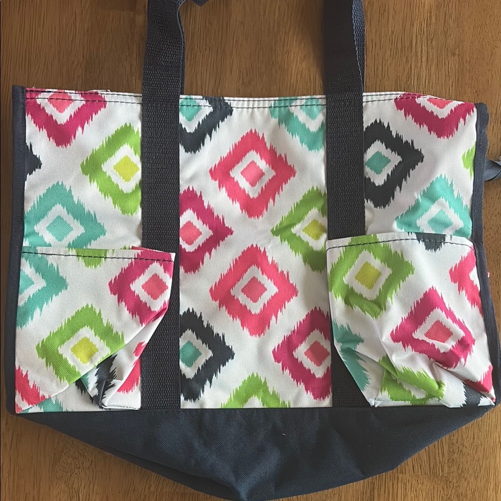 Thirty-One Pink and Green Geometric Totes